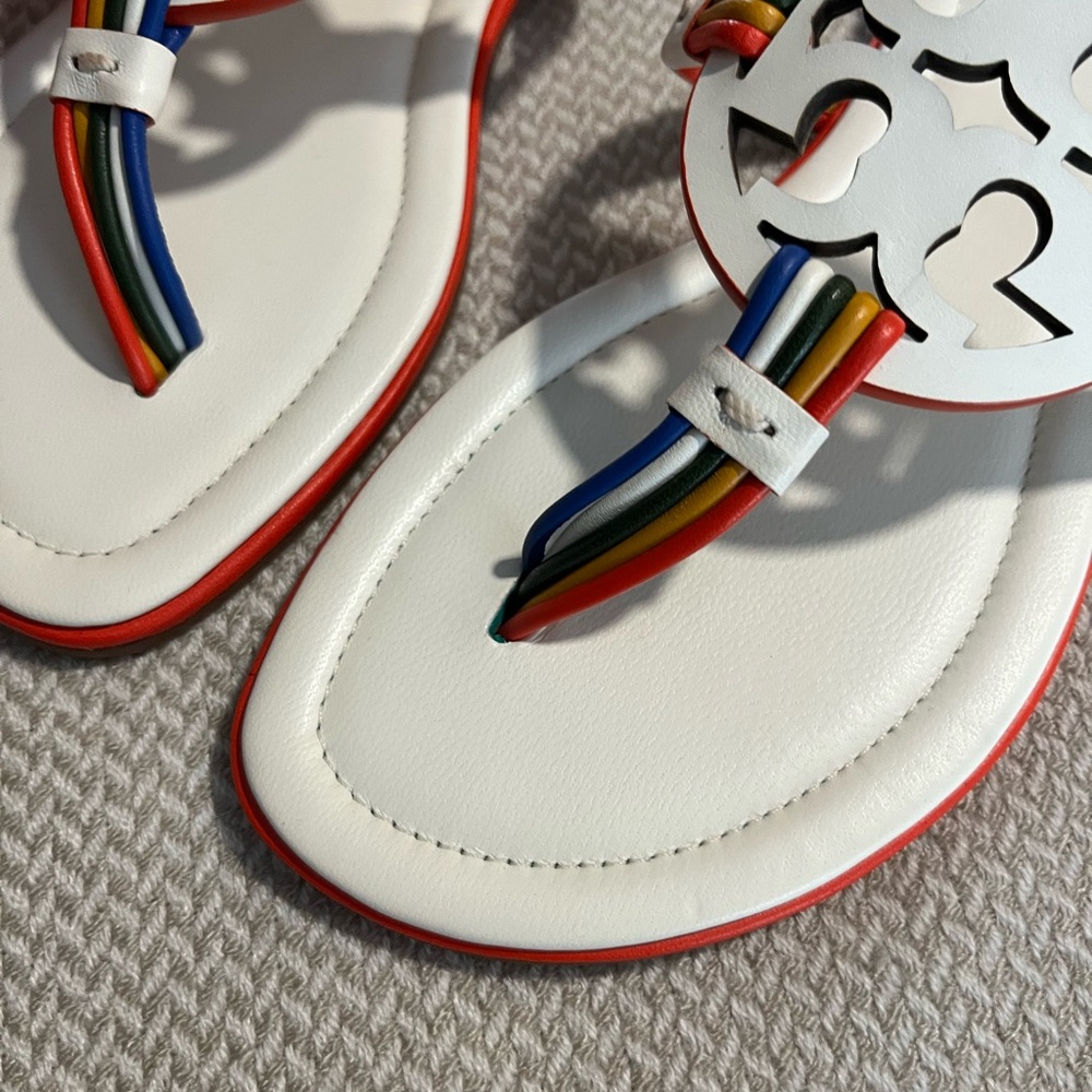 Tory Burch Mignon Miller Logo Sandals Size 6 - Picture 2 of 9
